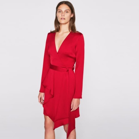 Outline The Smithfield Dress Red | plunge front dresses