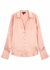 PAIGE Toscani blush hammered silk shirt – luxe pink shirts