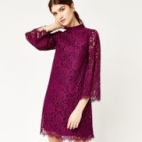 WAREHOUSE TWO TONE LACE DRESS | dark pink party dresses