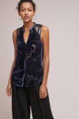 TINY Ileana Tank / sleeveless luxury style tops / navy-blue