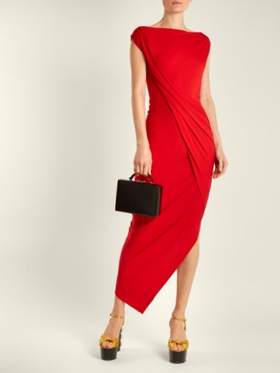 VIVIENNE WESTWOOD ANGLOMANIA Vian draped-front jersey dress ~ chic red dresses