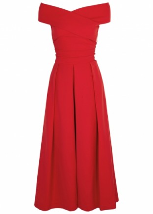 PREEN BY THORNTON BREGAZZI Virginia red off-the-shoulder dress ~ vintage style evening dresses