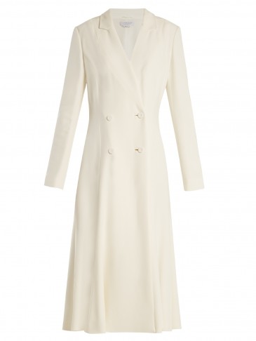 GABRIELA HEARST Walker stretch-cady dress ~ ivory coat dresses