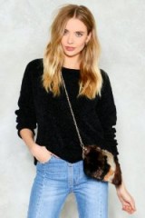 NASTY GAL WANT Faux Real Crossbody Bag / tonal brown fur bags