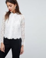 Whistles Suzie Lace Shirt ~ semi sheer sleeved shirts