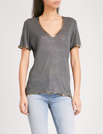 ZADIG & VOLTAIRE Wassa Foil jersey top ~ casual luxe