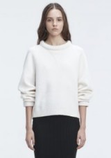 ALEXANDER WANG BOILED WOOL SWEATER | ivory wide neck jumpers