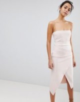 Bec & Bridge Spagetti Strap Asymmetric Dress | strappy pale pink party dresses