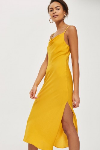 topshop yellow silk dress