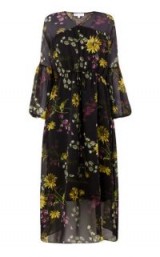 WAREHOUSE DUTCH FLORAL MIDI DRESS / flower printed dresses