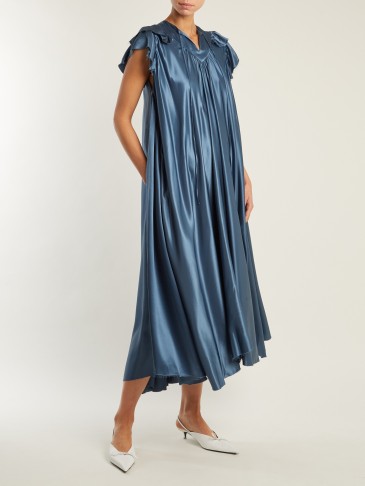 BALENCIAGA Flou blue silk-satin dress