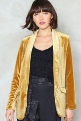 Nasty Gal Get a Gold of This Velvet Blazer – luxe style evening blazers