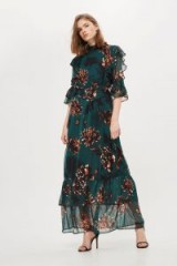 YAS Green High Neck Maxi Dress – long floral print dresses