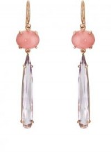 IRENE NEUWIRTH pink opal and Rose de France amethyst Drop Earrings