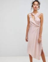 Keepsake Asymmetric Midi Dress | blush party dresses