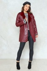 Nasty Gal Longline Aviator – burgundy-red coats