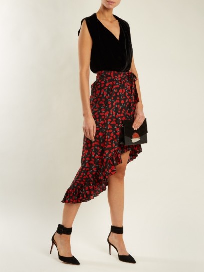 RAQUEL DINIZ Lucy floral-print silk-georgette skirt ~ asymmetric skirts