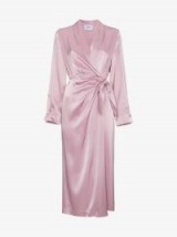 Nanushka Ezra Pink Satin Wrap Around Dress – silky fluid dresses