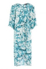 TOPSHOP Oriental Fern Knot Front Shift Dress