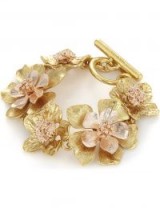 OSCAR DE LA RENTA Bold flower bracelet / gold tone floral bracelets / statement jewellery