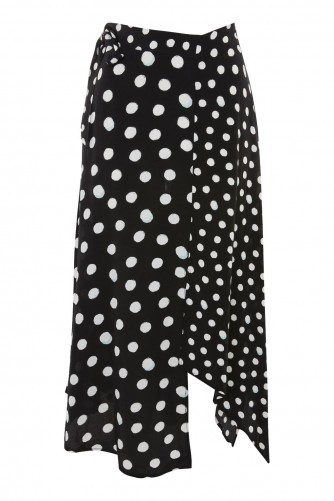 Topshop Spotted Hanky Hem Skirt | monochrome spot print asymmetric hem ...