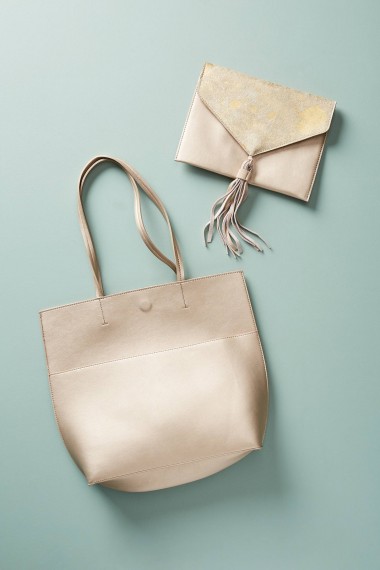 Anthropologie Thoma Clutch & Tote Bag / silver-metallic bags