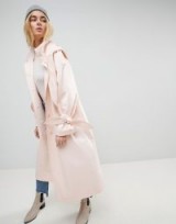 ASOS Hooded Mac ~ cream tie cuff coat