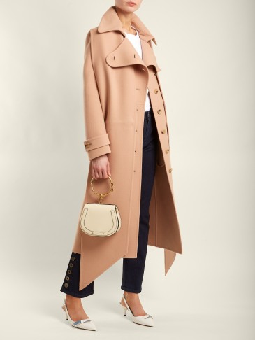 CHLOÉ Asymmetric salmon-pink wool and cashmere coat ~ chic winter coats