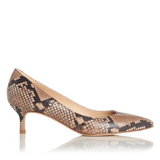 L.K. Bennett AUDREY ANIMAL PRINT COURTS ~ low snake printed court shoes