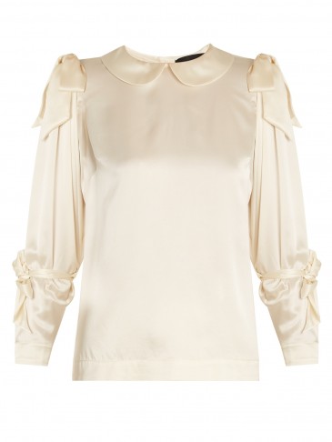 SIMONE ROCHA Bow-tied satin blouse ~ luxe vintage style blouses