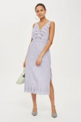 Topshop Broderie Midi Sundress | pale blue sundresses