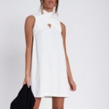 River Island Cream wrap neck sleeveless swing dress / sleeveless party dresses / cross front