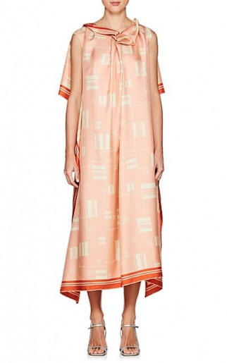 DRIES VAN NOTEN Dabores Silk Twill Caftan ~ chic pink and cream dresses