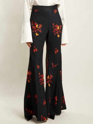 ELLERY Higher and Higher wide-leg flared crepe trousers ~ floral print super flares