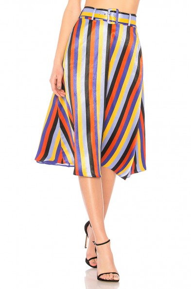 House of Harlow 1960 X REVOLVE JULES SKIRT, as worn by Nicole Richie on the Ellen Degeneres Show, January 2018. Celebrity fashion | striped skirts