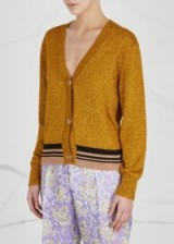 DRIES VAN NOTEN Jacydark gold knitted cardigan ~ metallic cardigans