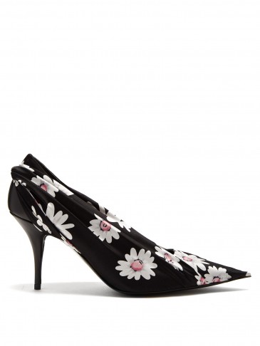 BALENCIAGA Black Floral Knife pumps ~ chic shoes