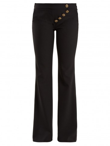 CHLOÉ Mid-rise flared cady trousers ~ chic black pants