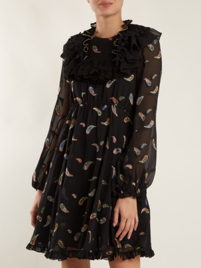 CHLOÉ Paisley-jacquard chiffon dress ~ chic little dresses