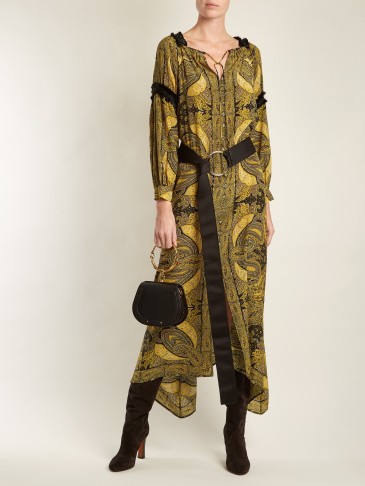 AMANDA WAKELEY Paisley-print crepe de Chine dress ~ chic boho style dresses