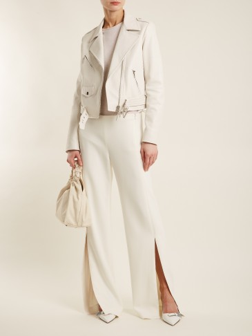 THE ROW Perlin white leather biker jacket ~ luxe jackets