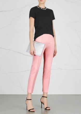 BOUTIQUE MOSCHINO Pink cropped crepe trousers ~ perfect skinny pants