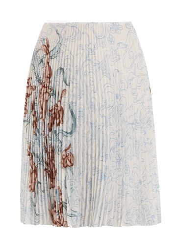 PRADA Pleated rabbit-print skirt ~ chic spring skirts