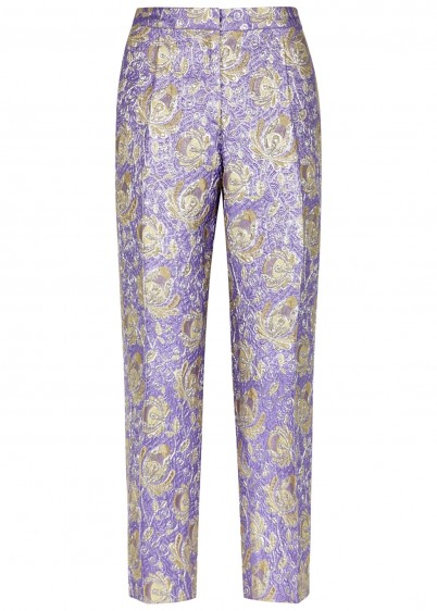 DRIES VAN NOTEN Poumas lilac brocade trousers ~ beautiful textured pants