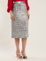 MARY KATRANTZOU Sigma crystal-embellished sequin midi skirt ~ metallic pencil skirts ~ luxe clothing