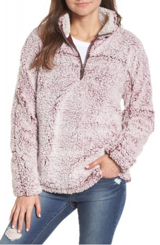 THREAD & SUPPLY Wubby Fleece Pullover in Wine | fluffy fleeces