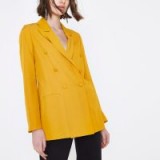 River Island Yellow double breasted longline blazer