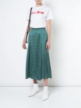 ALEXA CHUNG high-waisted polka skirt | green spot print midi skirts