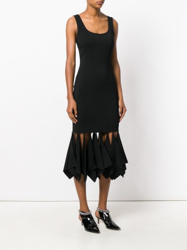 CHRISTOPHER KANE rag hem bodycon dress ~ lbd