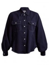 MM6 MAISON MARGIELA Dolman-sleeved cotton-denim shirt ~ indigo blouson sleeve shirts